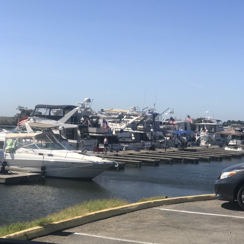a wonderful view of Bridge Bay Marina, a perfect spot for moorage